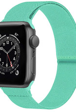 NoXx Horloge Band Geschikt voor Apple Watch 1-8 / SE (42/44/45 mm) Bandje Nylon Met Verstelbare Gesp - Mint