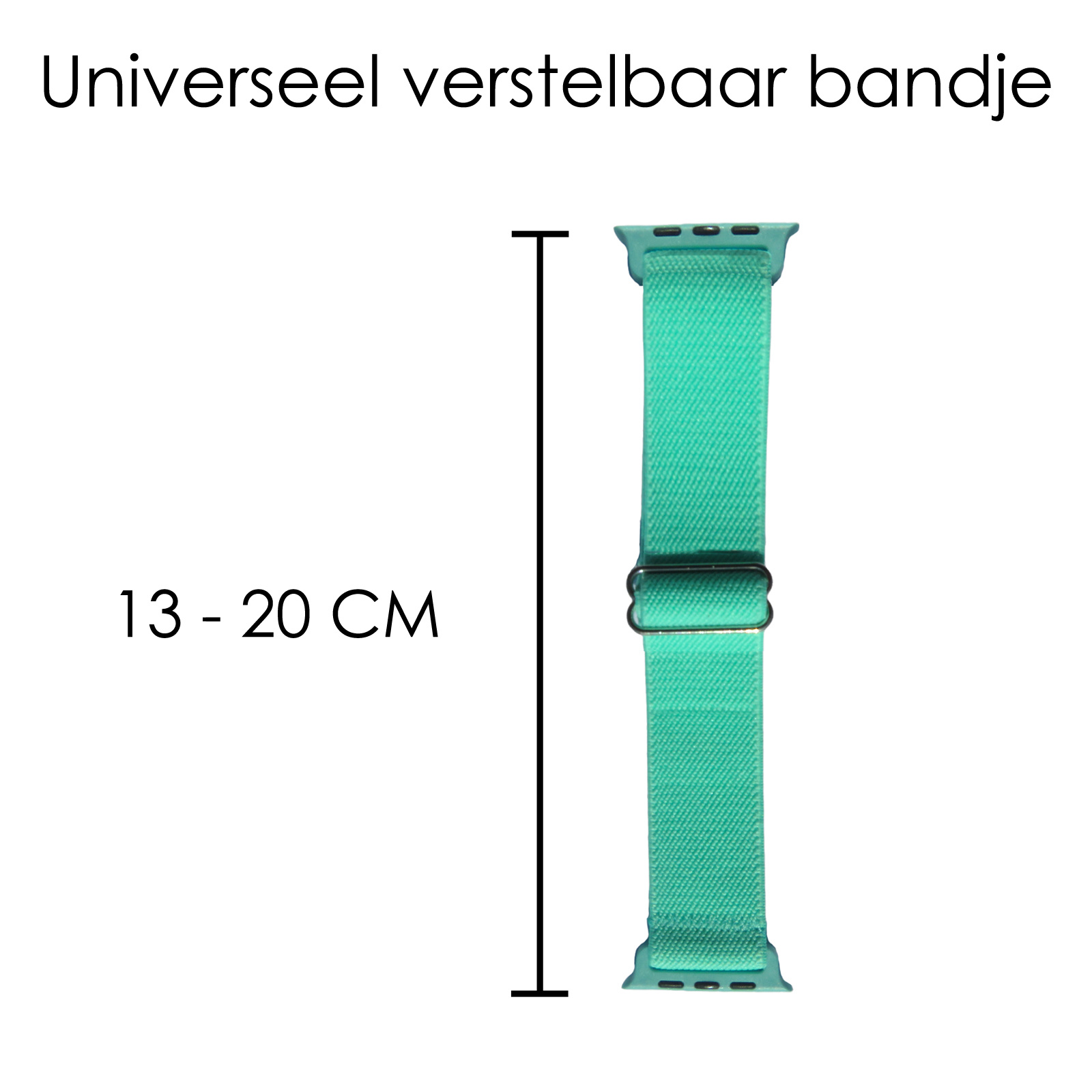 NoXx Horloge Band Geschikt voor Apple Watch 1-8 / SE (42/44/45 mm) Bandje Nylon Met Verstelbare Gesp - Mint