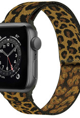 NoXx Horloge Band Geschikt Voor Apple Watch 1-8 / SE - 42/44/45 mm Nylon Met Verstelbare Gesp - Panter Bruin