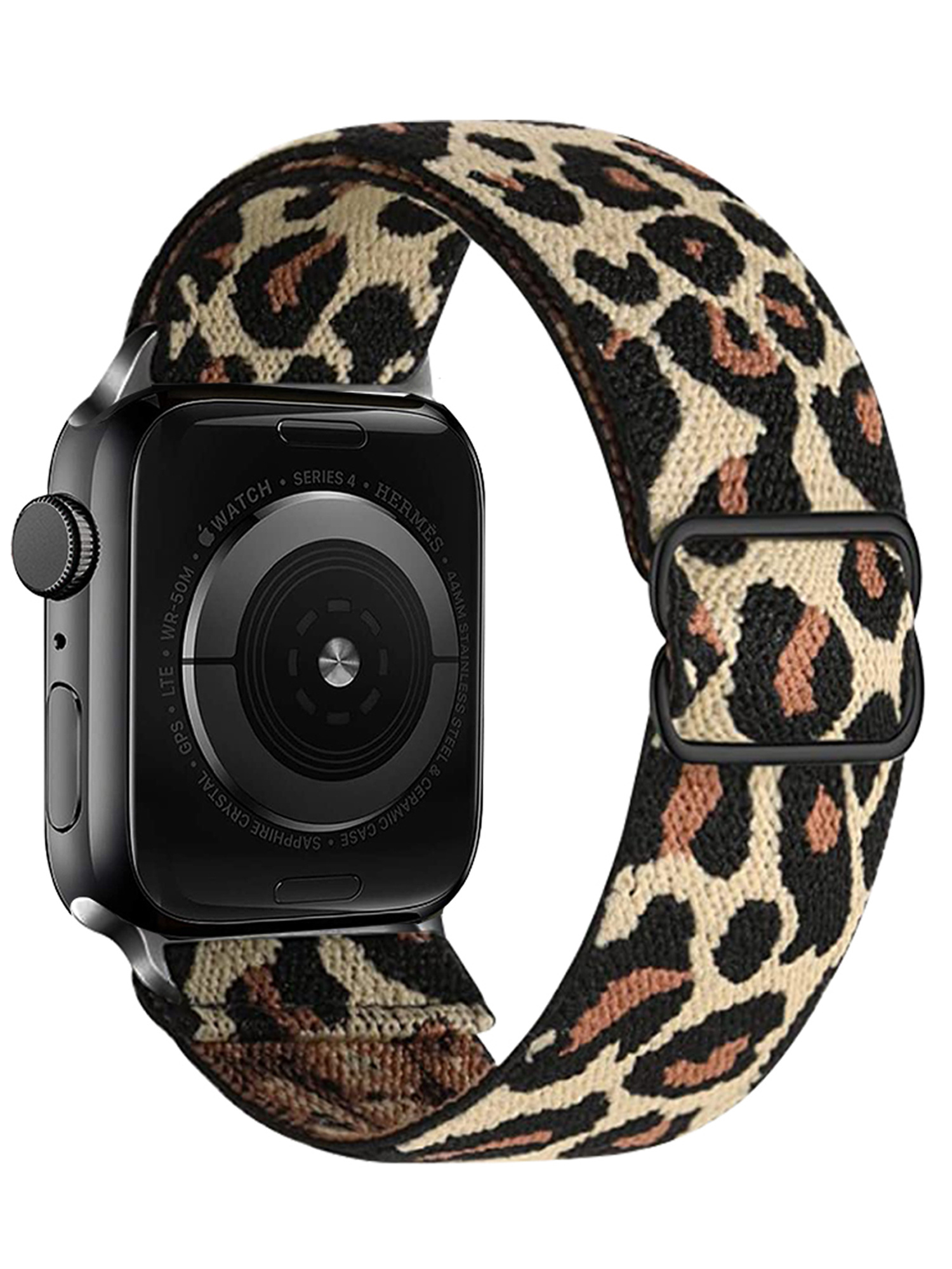 NoXx Horloge Band Geschikt voor Apple Watch 1-8 / SE (42/44/45 mm) Bandje Nylon Met Verstelbare Gesp - Pantergeel