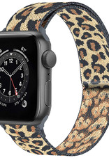 NoXx Horloge Band Geschikt voor Apple Watch 1-8 / SE (42/44/45 mm) Bandje Nylon Met Verstelbare Gesp - Pantergeel