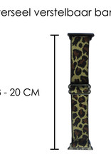 NoXx Horloge Band Geschikt voor Apple Watch 1-8 / SE (42/44/45 mm) Bandje Nylon Met Verstelbare Gesp - Pantergeel