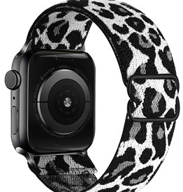 NoXx NoXx Apple Watch Bandje Stof Verstelbaar (42/44/45 mm) - Panter Wit