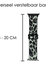 NoXx Horloge Band Geschikt voor Apple Watch 1-8 / SE (42/44/45 mm) Bandje Nylon Met Verstelbare Gesp - Panterwit