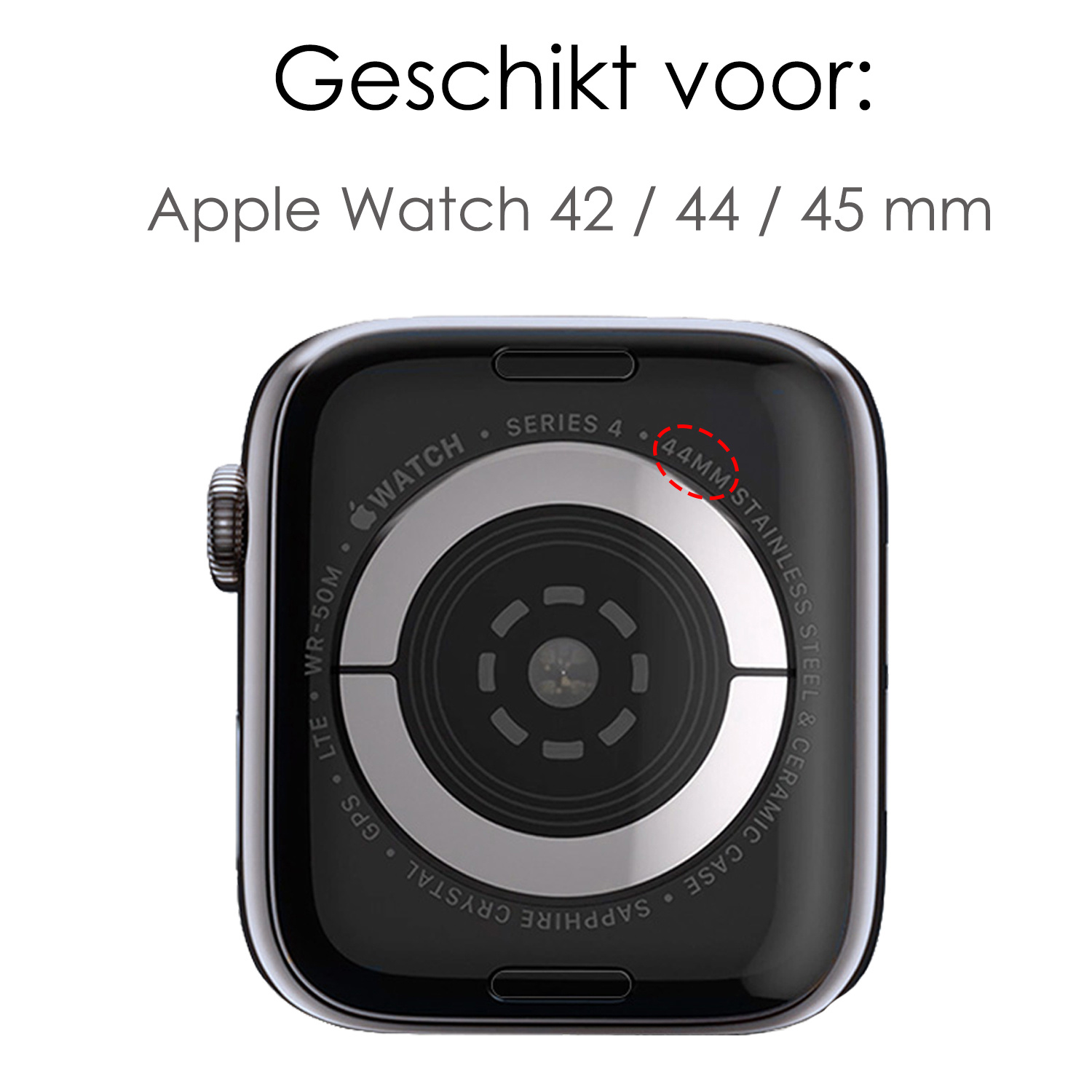 NoXx Horloge Band Geschikt Voor Apple Watch 1-8 / SE - 42/44/45 mm Nylon Met Verstelbare Gesp - Panter Wit