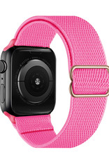 NoXx Horloge Band Geschikt Voor Apple Watch 1-8 / SE - 42/44/45 mm Nylon Met Verstelbare Gesp - Roze