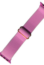 NoXx Horloge Band Geschikt voor Apple Watch 1-8 / SE (42/44/45 mm) Bandje Nylon Met Verstelbare Gesp - Roze