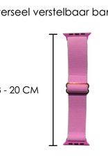 NoXx Horloge Band Geschikt voor Apple Watch 1-8 / SE (42/44/45 mm) Bandje Nylon Met Verstelbare Gesp - Roze