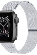 NoXx Horloge Band Geschikt Voor Apple Watch 1-8 / SE - 42/44/45 mm Nylon Met Verstelbare Gesp - Wit