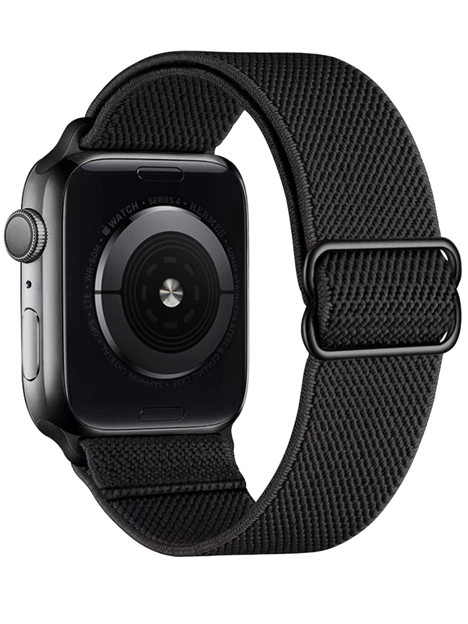 NoXx Horloge Band Geschikt Voor Apple Watch 1-8 / SE - 42/44/45 mm Nylon Met Verstelbare Gesp - Zwart