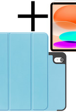 NoXx Hoesje Geschikt voor iPad 2022 Hoesje Case Hard Cover Hoes Book Case Met Uitsparing Geschikt voor Apple Pencil Met Screenprotector - Lichtblauw