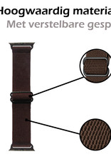 Nomfy Bandje Geschikt Voor Apple Watch Bandje 42/44/45 mm Nylon Horloge Band Verstelbare Gesp - Geschikt Voor Apple Watch 1-8 / SE - 42/44/45 mm Nylon - Bruin