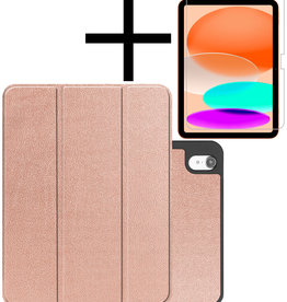 NoXx NoXx iPad 10 2022 Hoesje Met Uitsparing Apple Pencil Met Screenprotector - Rose Goud