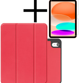 NoXx NoXx iPad 10 2022 Hoesje Met Uitsparing Apple Pencil Met Screenprotector - Rood