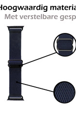 Nomfy Bandje Geschikt Voor Apple Watch Bandje 42/44/45 mm Nylon Horloge Band Verstelbare Gesp - Geschikt Voor Apple Watch 1-8 / SE - 42/44/45 mm Nylon - Donkerblauw