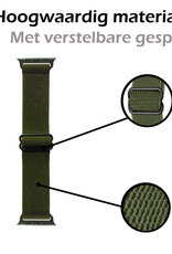 Nomfy Bandje Geschikt Voor Apple Watch Bandje 42/44/45 mm Nylon Horloge Band Verstelbare Gesp - Geschikt Voor Apple Watch 1-8 / SE - 42/44/45 mm Nylon - Donkergroen