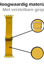 Nomfy Bandje Geschikt Voor Apple Watch Bandje 42/44/45 mm Nylon Horloge Band Verstelbare Gesp - Geschikt Voor Apple Watch 1-8 / SE - 42/44/45 mm Nylon - Geel