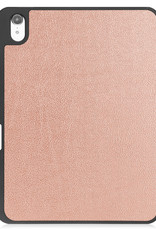 Nomfy Hoes Geschikt voor iPad 2022 Hoes Tri-fold Tablet Hoesje Case Met Uitsparing Geschikt voor Apple Pencil Met Screenprotector - Hoesje Geschikt voor iPad 10 Hoesje Hardcover Bookcase - Rosé goud