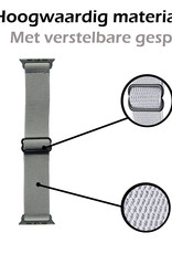 Nomfy Bandje Geschikt Voor Apple Watch Bandje 42/44/45 mm Nylon Horloge Band Verstelbare Gesp - Geschikt Voor Apple Watch 1-8 / SE - 42/44/45 mm Nylon - Grijs
