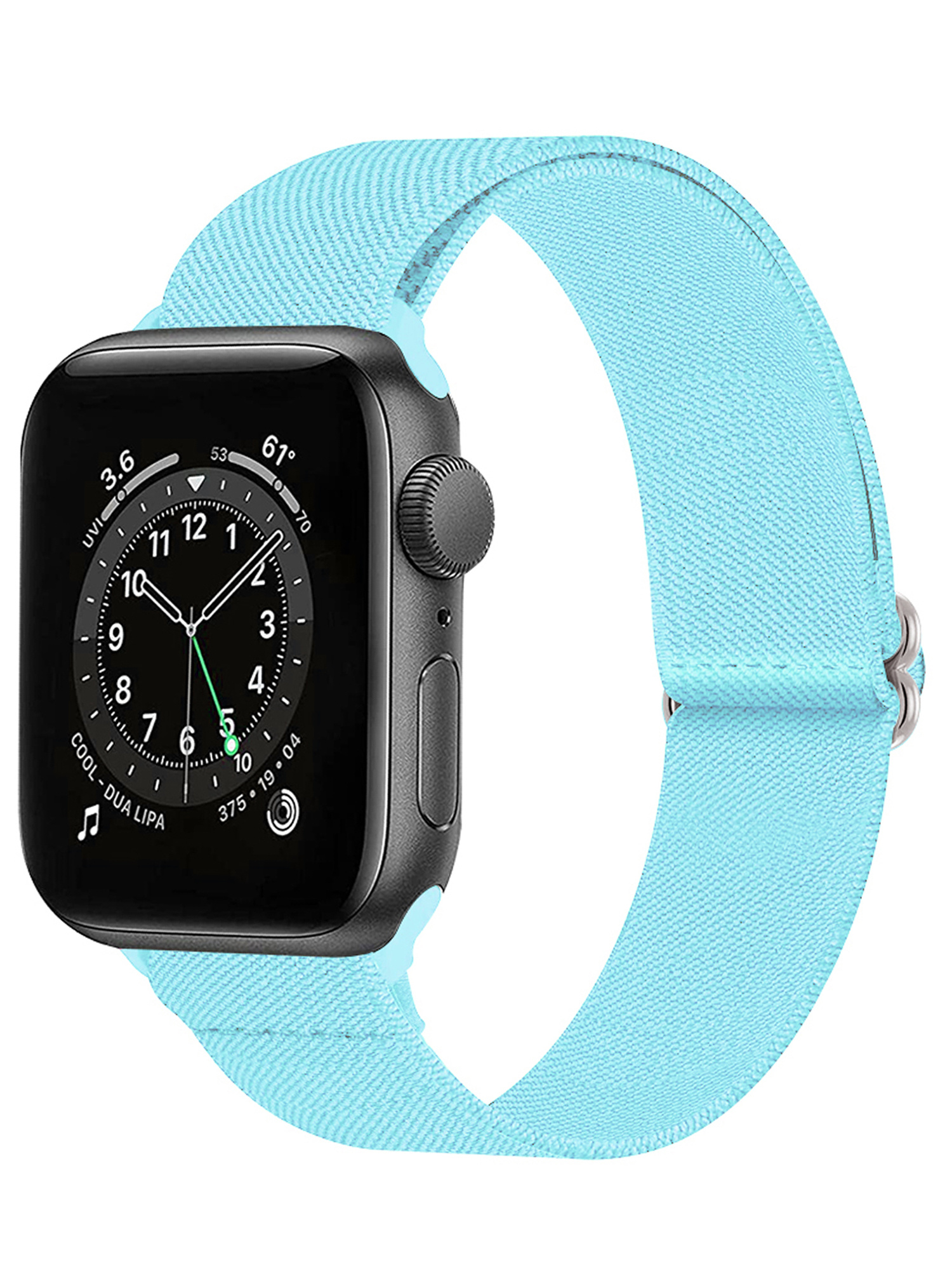 Nomfy Bandje Geschikt Voor Apple Watch Bandje 42/44/45 mm Nylon Horloge Band Verstelbare Gesp - Geschikt Voor Apple Watch 1-8 / SE - 42/44/45 mm Nylon - Lichtblauw