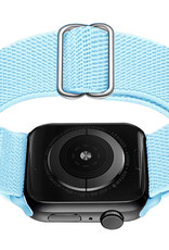 Nomfy Bandje Geschikt Voor Apple Watch Bandje 42/44/45 mm Nylon Horloge Band Verstelbare Gesp - Geschikt Voor Apple Watch 1-8 / SE - 42/44/45 mm Nylon - Lichtblauw