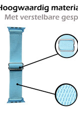 Nomfy Bandje Geschikt Voor Apple Watch Bandje 42/44/45 mm Nylon Horloge Band Verstelbare Gesp - Geschikt Voor Apple Watch 1-8 / SE - 42/44/45 mm Nylon - Lichtblauw