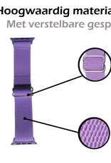 Nomfy Bandje Geschikt Voor Apple Watch Bandje 42/44/45 mm Nylon Horloge Band Verstelbare Gesp - Geschikt Voor Apple Watch 1-8 / SE - 42/44/45 mm Nylon - Lila
