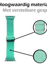 Nomfy Bandje Geschikt Voor Apple Watch Bandje 42/44/45 mm Nylon Horloge Band Verstelbare Gesp - Geschikt Voor Apple Watch 1-8 / SE - 42/44/45 mm Nylon - Mint
