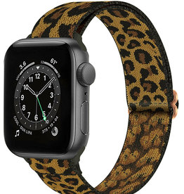 Nomfy Nomfy Apple Watch Bandje Stof Verstelbaar (42/44/45 mm) - Panter Bruin