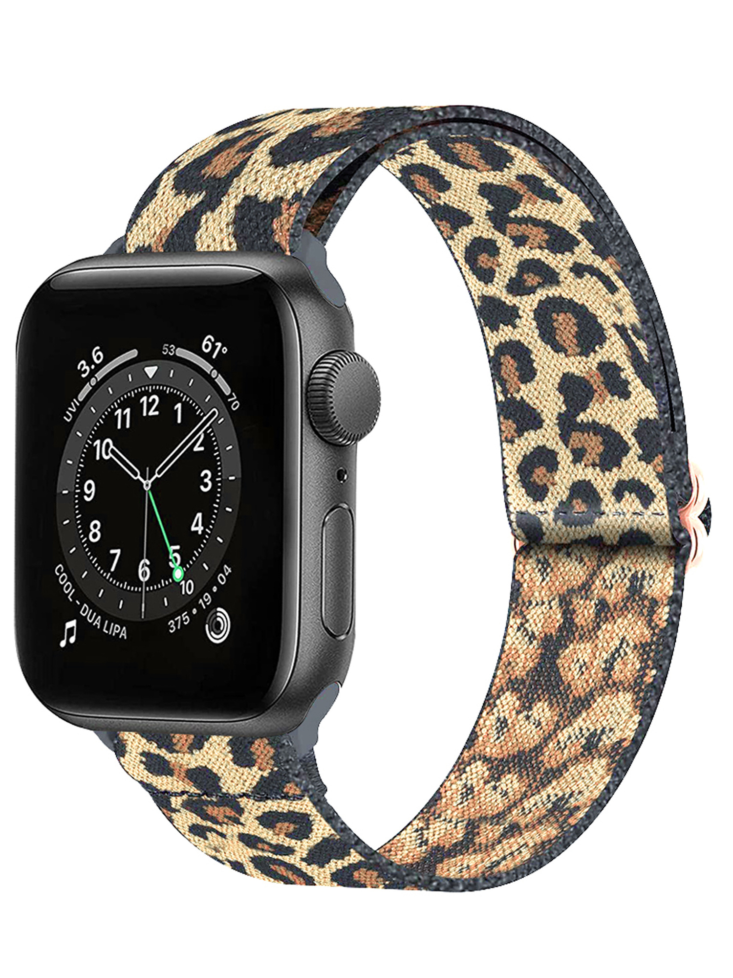 Nomfy Bandje Geschikt Voor Apple Watch Bandje 42/44/45 mm Nylon Horloge Band Verstelbare Gesp - Geschikt Voor Apple Watch 1-8 / SE - 42/44/45 mm Nylon - Panter Geel