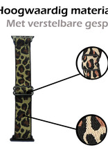 Nomfy Bandje Geschikt Voor Apple Watch Bandje 42/44/45 mm Nylon Horloge Band Verstelbare Gesp - Geschikt Voor Apple Watch 1-8 / SE - 42/44/45 mm Nylon - Panter Geel