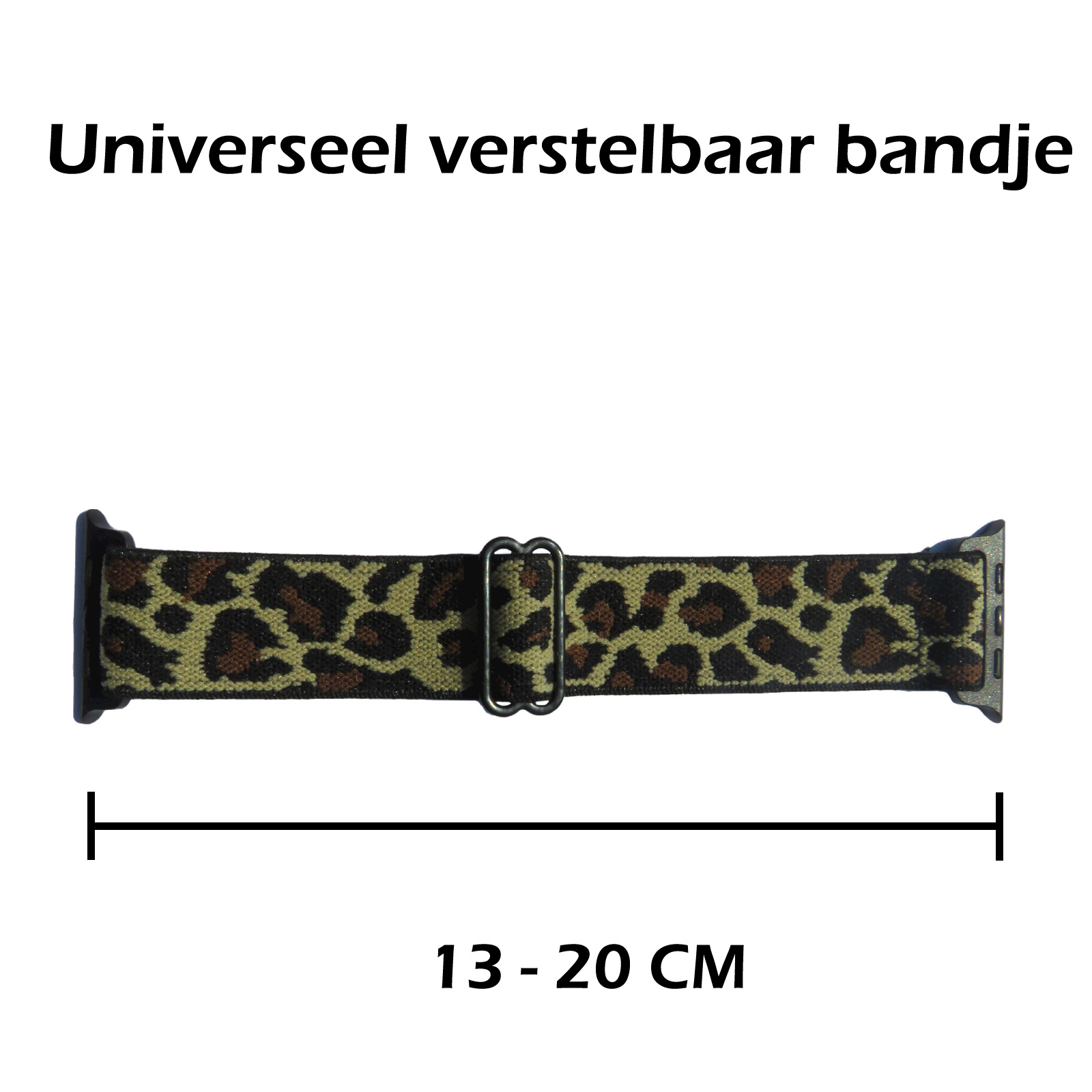 Nomfy Bandje Geschikt Voor Apple Watch Bandje 42/44/45 mm Nylon Horloge Band Verstelbare Gesp - Geschikt Voor Apple Watch 1-8 / SE - 42/44/45 mm Nylon - Panter Geel