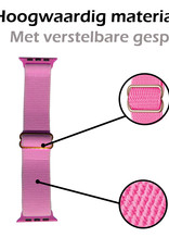Nomfy Bandje Geschikt Voor Apple Watch Bandje 42/44/45 mm Nylon Horloge Band Verstelbare Gesp - Geschikt Voor Apple Watch 1-8 / SE - 42/44/45 mm Nylon - Roze
