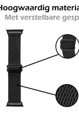 Nomfy Bandje Geschikt Voor Apple Watch Bandje 42/44/45 mm Nylon Horloge Band Verstelbare Gesp - Geschikt Voor Apple Watch 1-8 / SE - 42/44/45 mm Nylon - Zwart