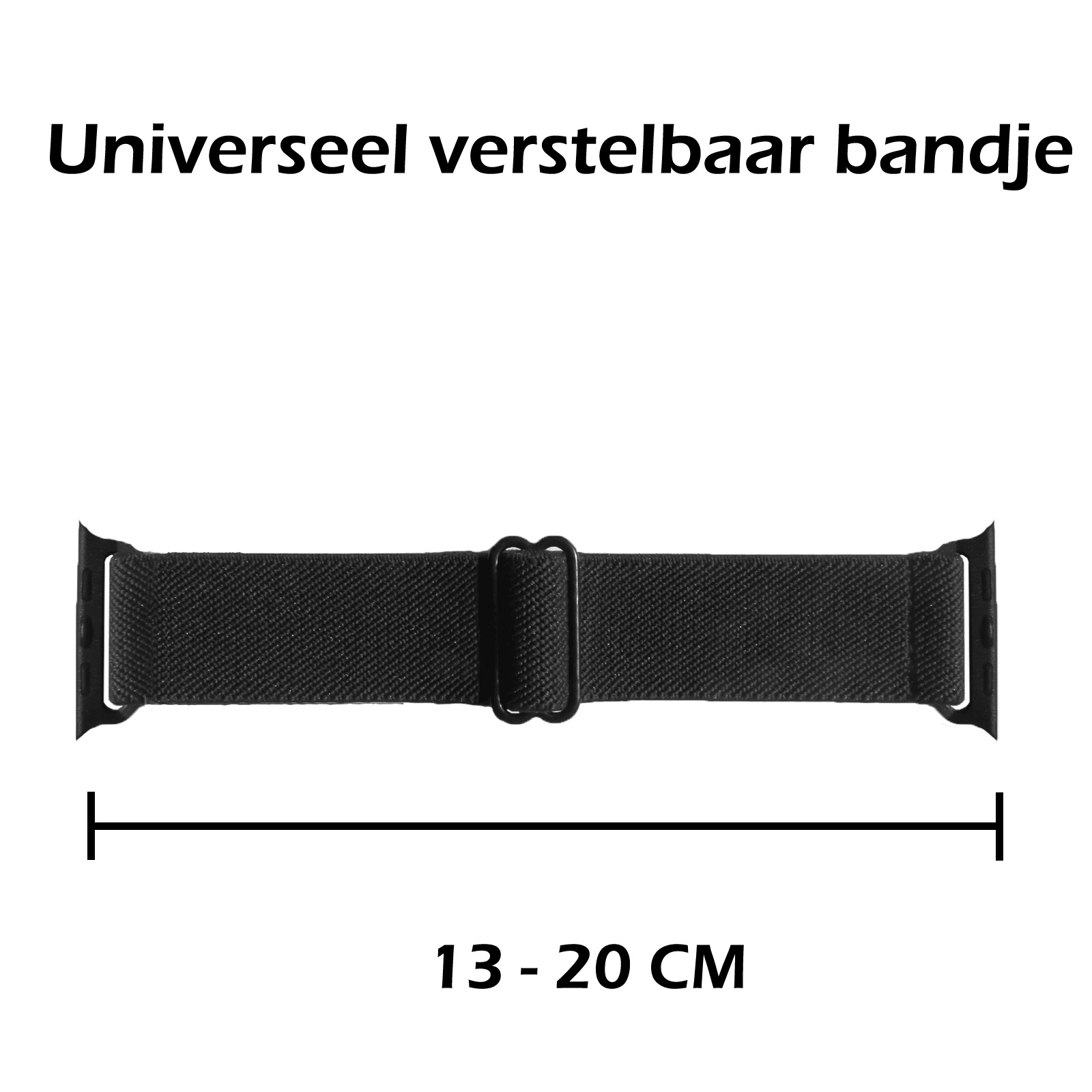 Nomfy Bandje Geschikt Voor Apple Watch Bandje 42/44/45 mm Nylon Horloge Band Verstelbare Gesp - Geschikt Voor Apple Watch 1-8 / SE - 42/44/45 mm Nylon - Zwart