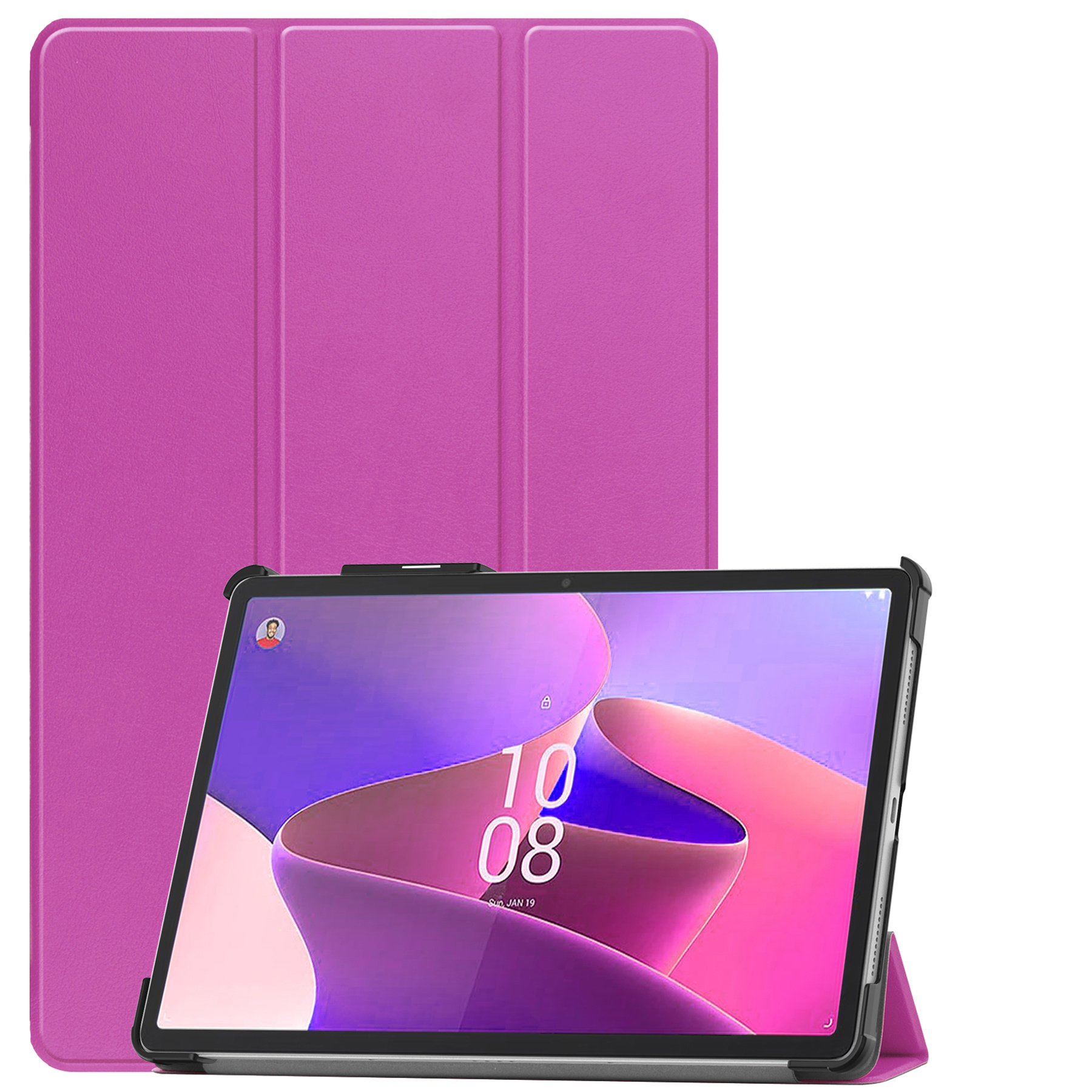 Nomfy Hoes Geschikt voor Lenovo Tab P11 Pro Hoes Tri-fold Tablet Hoesje Case Met Uitsparing Geschikt voor Lenovo Pen - Hoesje Geschikt voor Lenovo Tab P11 Pro Hoesje Hardcover Bookcase - Paars