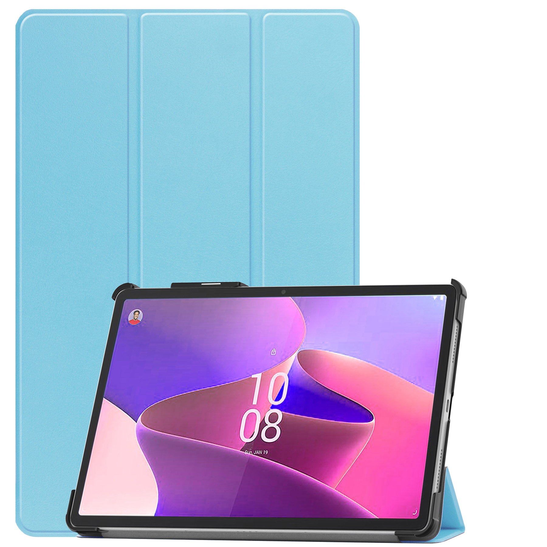 Nomfy Hoes Geschikt voor Lenovo Tab P11 Pro Hoes Tri-fold Tablet Hoesje Case Met Uitsparing Geschikt voor Lenovo Pen - Hoesje Geschikt voor Lenovo Tab P11 Pro Hoesje Hardcover Bookcase - Lichtblauw