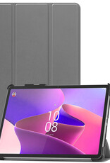 Nomfy Hoes Geschikt voor Lenovo Tab P11 Pro Hoes Tri-fold Tablet Hoesje Case Met Uitsparing Geschikt voor Lenovo Pen - Hoesje Geschikt voor Lenovo Tab P11 Pro Hoesje Hardcover Bookcase - Grijs