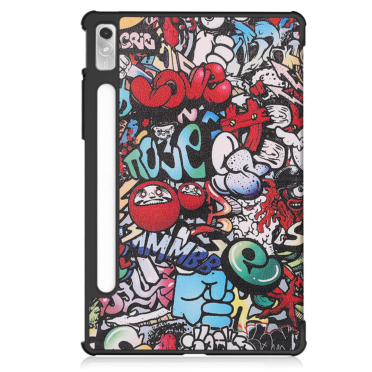 Nomfy Hoes Geschikt voor Lenovo Tab P11 Pro Hoes Tri-fold Tablet Hoesje Case Met Uitsparing Geschikt voor Lenovo Pen - Hoesje Geschikt voor Lenovo Tab P11 Pro Hoesje Hardcover Bookcase - Graffity
