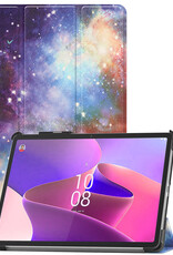 Nomfy Hoes Geschikt voor Lenovo Tab P11 Pro Hoes Tri-fold Tablet Hoesje Case Met Uitsparing Geschikt voor Lenovo Pen - Hoesje Geschikt voor Lenovo Tab P11 Pro Hoesje Hardcover Bookcase - Galaxy