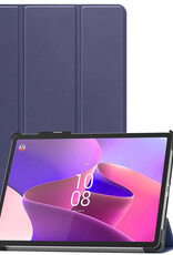 Nomfy Hoes Geschikt voor Lenovo Tab P11 Pro Hoes Tri-fold Tablet Hoesje Case Met Uitsparing Geschikt voor Lenovo Pen - Hoesje Geschikt voor Lenovo Tab P11 Pro Hoesje Hardcover Bookcase - Donkerblauw