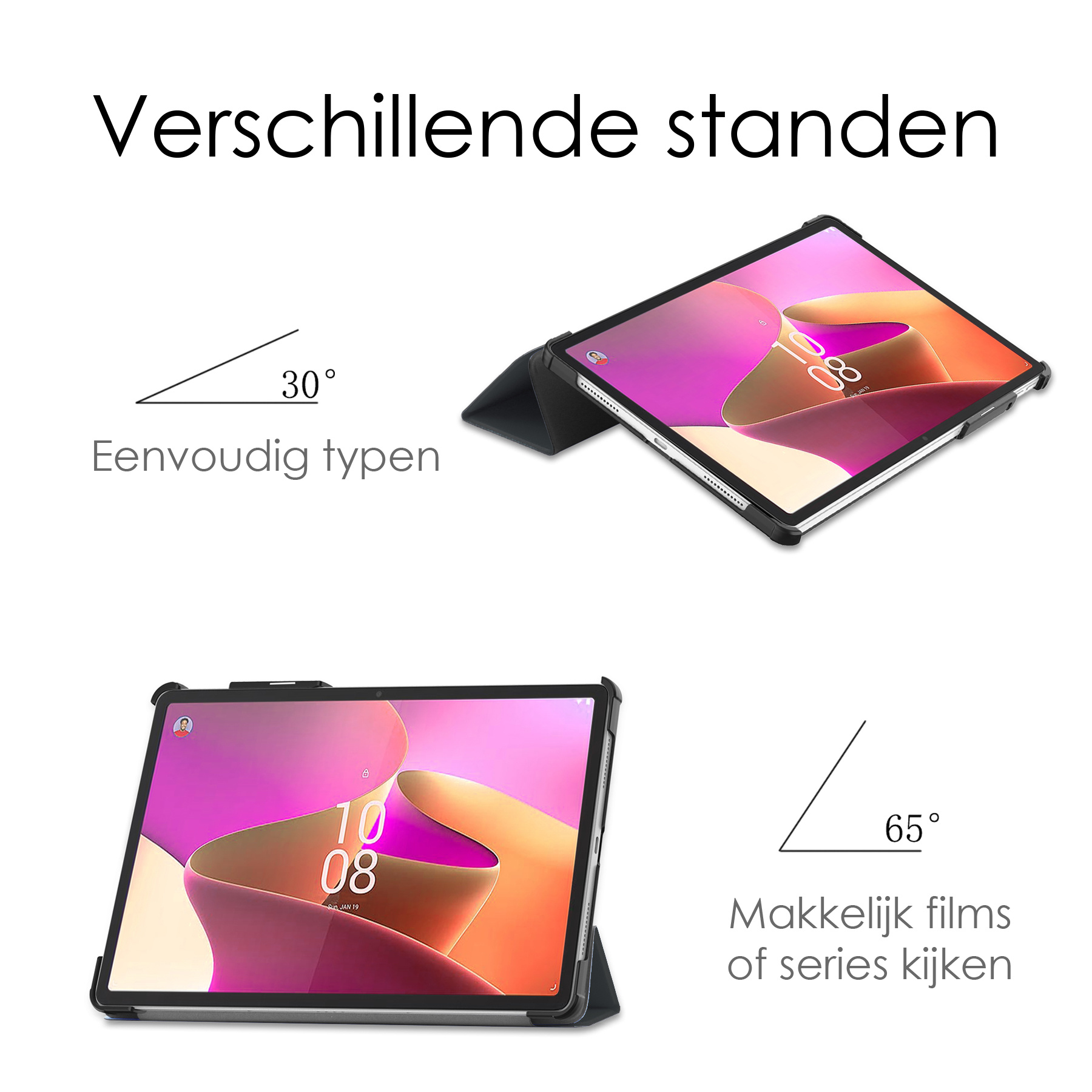 NoXx Hoesje Geschikt voor Lenovo Tab P11 Pro Hoesje Case Hard Cover Hoes Book Case Met Uitsparing Geschikt voor Lenovo Pen - Zwart