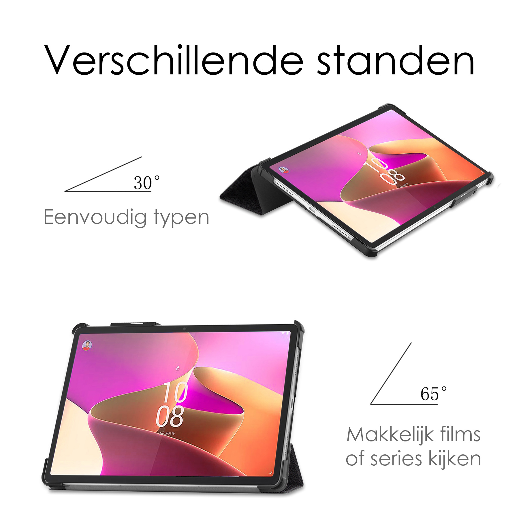 NoXx Hoesje Geschikt voor Lenovo Tab P11 Pro Hoesje Case Hard Cover Hoes Book Case Met Uitsparing Geschikt voor Lenovo Pen - Don't Touch Me