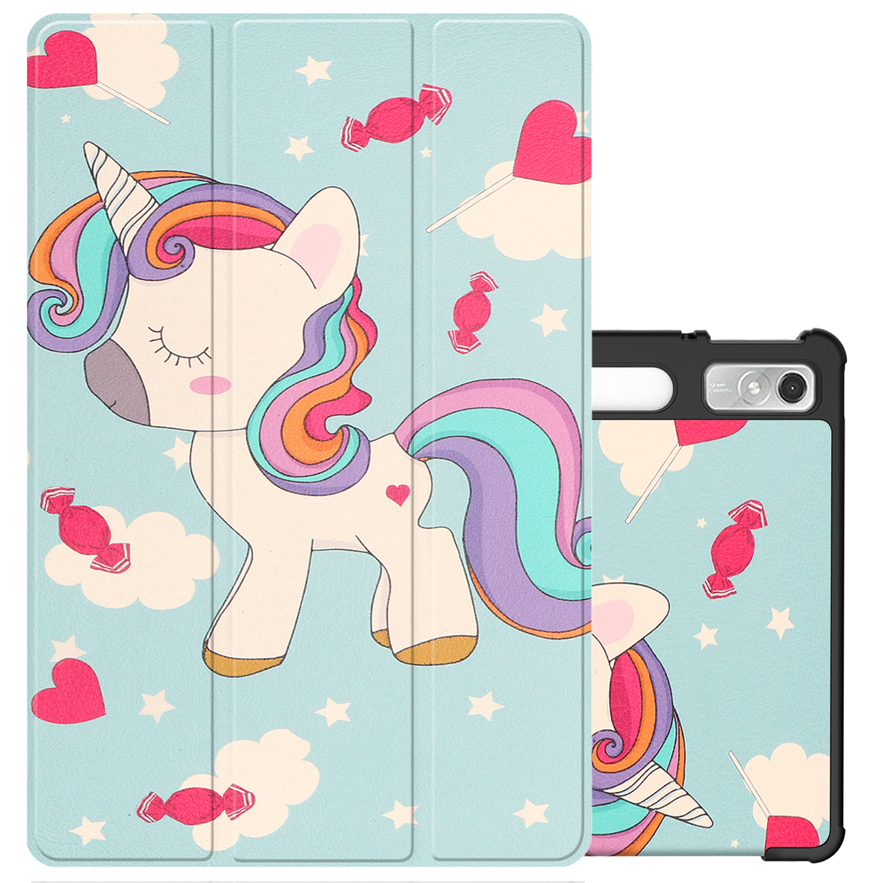 NoXx Hoesje Geschikt voor Lenovo Tab P11 Pro Hoesje Case Hard Cover Hoes Book Case Met Uitsparing Geschikt voor Lenovo Pen - Eenhoorn