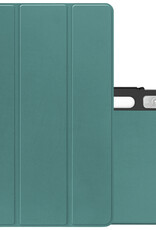 NoXx Hoesje Geschikt voor Lenovo Tab P11 Pro Hoesje Case Hard Cover Hoes Book Case Met Uitsparing Geschikt voor Lenovo Pen - Donkergroen