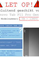 BASEY. Hoesje Geschikt voor Lenovo Tab P11 Pro Hoes Case Tablet Hoesje Tri-fold Met Uitsparing Geschikt voor Lenovo Pen - Hoes Geschikt voor Lenovo Tab P11 Pro Hoesje Hard Cover Bookcase Hoes - Donkerblauw