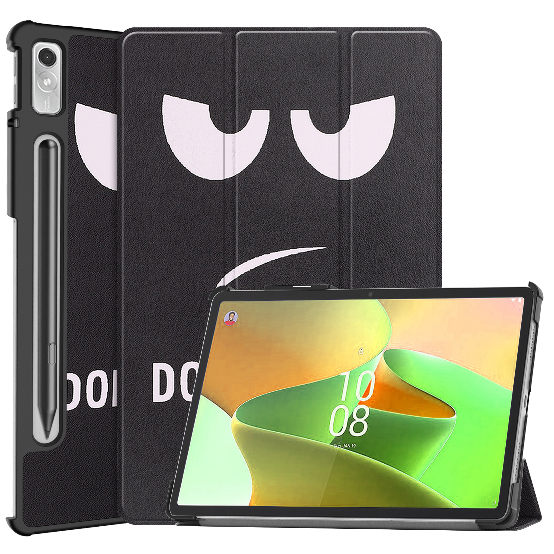 BASEY. Hoesje Geschikt voor Lenovo Tab P11 Pro Hoes Case Tablet Hoesje Tri-fold Met Uitsparing Geschikt voor Lenovo Pen - Hoes Geschikt voor Lenovo Tab P11 Pro Hoesje Hard Cover Bookcase Hoes - Don't Touch Me
