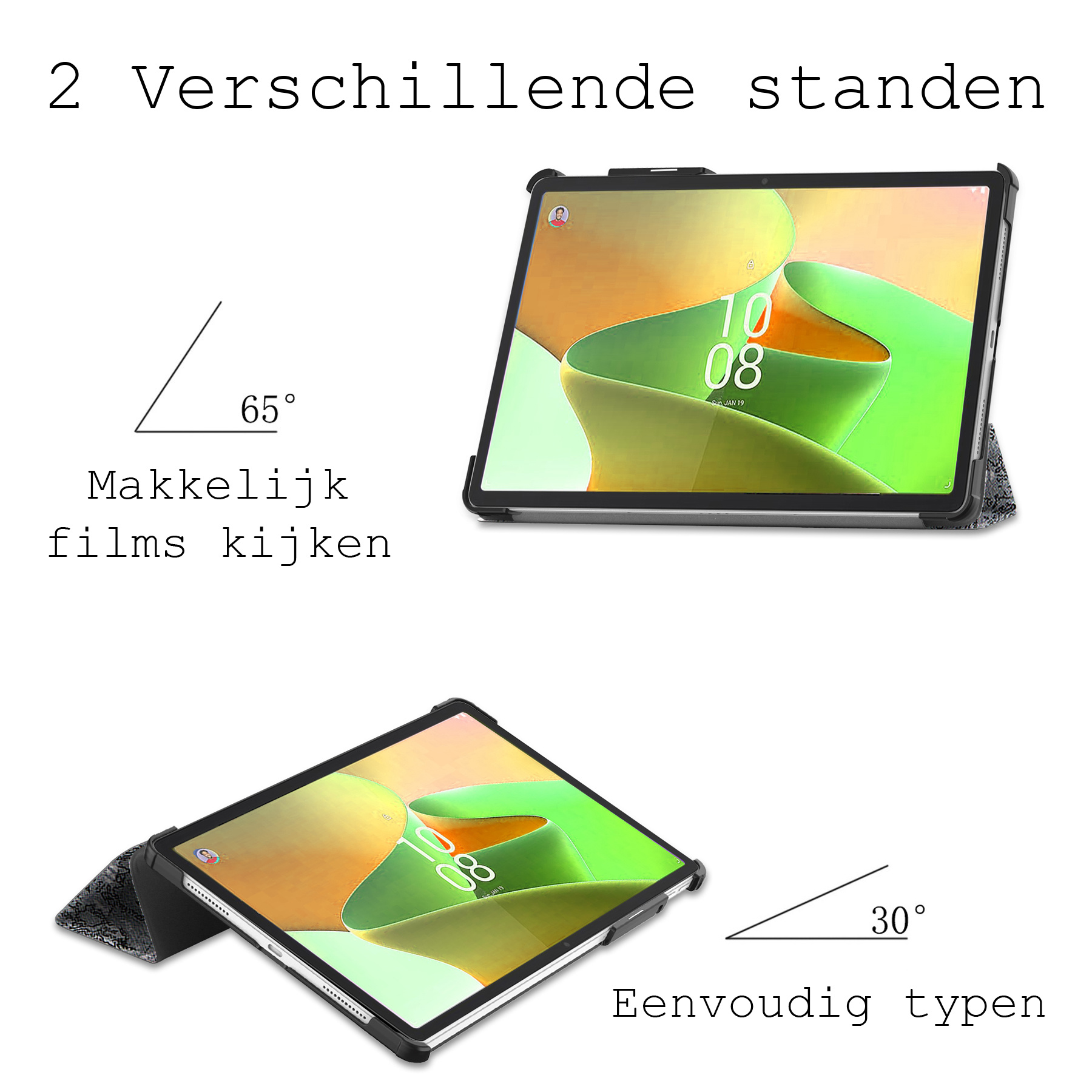 BASEY. Hoesje Geschikt voor Lenovo Tab P11 Pro Hoes Case Tablet Hoesje Tri-fold Met Uitsparing Geschikt voor Lenovo Pen - Hoes Geschikt voor Lenovo Tab P11 Pro Hoesje Hard Cover Bookcase Hoes - Eiffeltoren