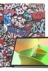 BASEY. Hoesje Geschikt voor Lenovo Tab P11 Pro Hoes Case Tablet Hoesje Tri-fold Met Uitsparing Geschikt voor Lenovo Pen - Hoes Geschikt voor Lenovo Tab P11 Pro Hoesje Hard Cover Bookcase Hoes - Graffity