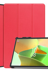 BASEY. Hoesje Geschikt voor Lenovo Tab P11 Pro Hoes Case Tablet Hoesje Tri-fold Met Uitsparing Geschikt voor Lenovo Pen - Hoes Geschikt voor Lenovo Tab P11 Pro Hoesje Hard Cover Bookcase Hoes - Rood
